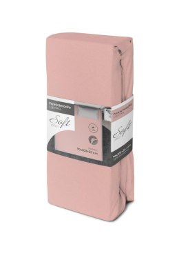 Prześcieradło jersey z gumką soft 90x200 różowe na materac 25 cm