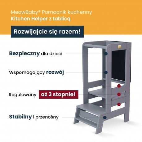 Meowbaby® kitchen helper z tablicą drewniany pomoc Meowbaby® kitchen helper z tablicą drewniany pomoc