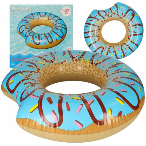 BESTWAY 36118 Koło do pływania dmuchane donut niebieskie 107cm 100kg BESTWAY 36118 Koło do pływania dmuchane donut niebieskie 107cm 100kg