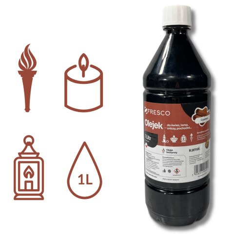 Paliwo olej do lamp, pochodni i świec 1,0L CYNAMON Paliwo olej do lamp, pochodni i świec 1,0L CYNAMON