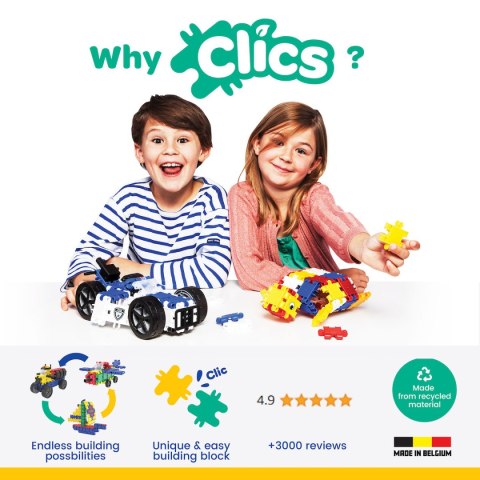 Clics Wiaderko 6w1 140 el. - Klocki konstrukcyjne - Dinozaury Clics Wiaderko 6w1 140 el. - Klocki konstrukcyjne - Dinozaury