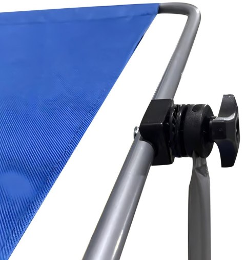 LEŻAK SKŁADANY PLAŻOWY Z DASZKIEM NA KÓŁKACH 116x62x62-90CM NIEBIESKI LEŻAK SKŁADANY PLAŻOWY Z DASZKIEM NA KÓŁKACH 116x62x62-90CM NIEBIESKI