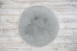 Dywan mata 70 cm Soft Round eco futro okrągły szary antypoślizgowy Domarex