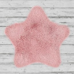 Dywanik mata 60 cm Soft Star gwiazda eko futro różowy antypoślizgowy Domarex