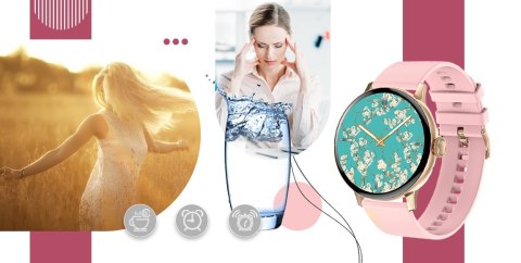 Smartwatch Damski Giewont GW330-4 Różowe Złoto-Róż Pudrowy Pasek Silikonowy + Czarna Bransoleta Smartwatch Damski Giewont GW330-4 Różowe Złoto-Róż Pudrowy Pasek Silikonowy + Czarna Bransoleta