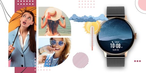 Smartwatch Damski Giewont GW330-4 Różowe Złoto-Róż Pudrowy Pasek Silikonowy + Czarna Bransoleta Smartwatch Damski Giewont GW330-4 Różowe Złoto-Róż Pudrowy Pasek Silikonowy + Czarna Bransoleta
