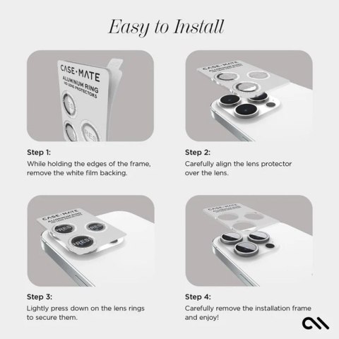 Case-Mate Aluminum Ring Lens Protector - Szkło ochronne na obiektyw aparatu iPhone 15 Pro / iPhone 15 Pro Max (Twinkle) Case-Mate Aluminum Ring Lens Protector - Szkło ochronne na obiektyw aparatu iPhone 15 Pro / iPhone 15 Pro Max (Twinkle)