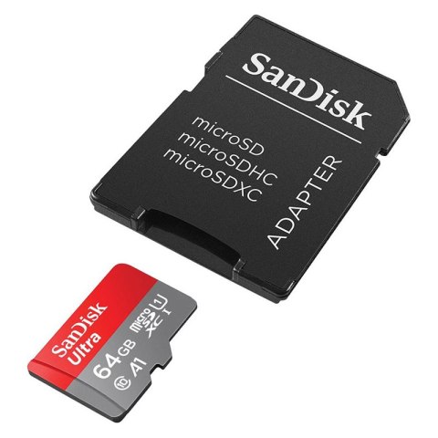 SanDisk Ultra microSDXC - Karta pamięci 64 GB A1 Class 10 UHS-I U1 140 MB/s z adapterem SanDisk Ultra microSDXC - Karta pamięci 64 GB A1 Class 10 UHS-I U1 140 MB/s z adapterem