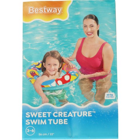 BESTWAY 36013 Koło do pływania dmuchane motylki ślimaki 3-6lat 60kg BESTWAY 36013 Koło do pływania dmuchane motylki ślimaki 3-6lat 60kg