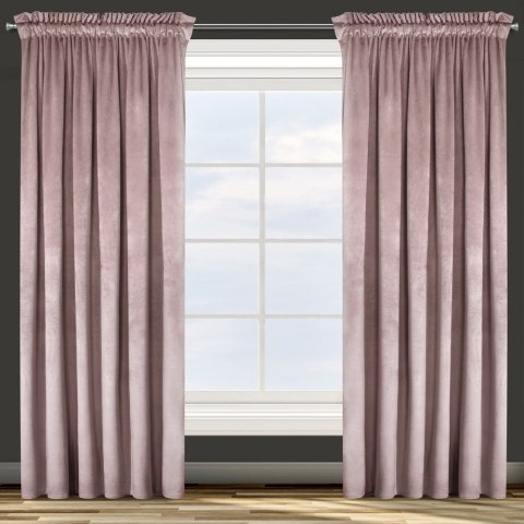 Zasłona gotowa na taśmie 135x270 Rosa pudrowa welurowa D91 Zasłona gotowa na taśmie 135x270 Rosa pudrowa welurowa D91
