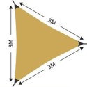ŻAGIEL PRZECIWSŁONECZNY OGRODOWY TRÓJKĄT 3X3X3M OCHRA ŻÓŁTA
