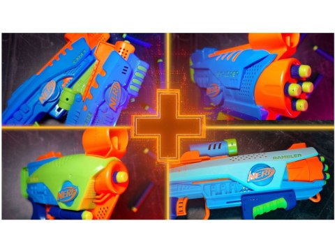 Nerf blaster Elite JR Rookie Pack wyrzutnia 32 naboje tarcze ZA5180 Nerf blaster Elite JR Rookie Pack wyrzutnia 32 naboje tarcze ZA5180