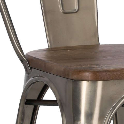 Krzesło Paris Wood metaliczne sosna orzech Krzesło Paris Wood metaliczne sosna orzech