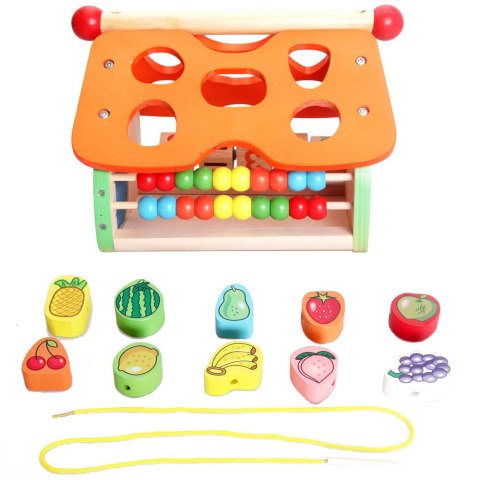 Drewniany Sorter Klocków Edukacyjny Domek Drewniany Sorter Klocków Edukacyjny Domek