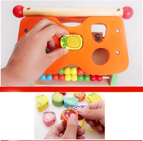 Drewniany Sorter Klocków Edukacyjny Domek Drewniany Sorter Klocków Edukacyjny Domek