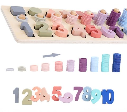 Montessori Puzzle CYFERKI DREWNO Trening MÓZGU