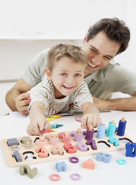 Montessori Puzzle CYFERKI DREWNO Trening MÓZGU Montessori Puzzle CYFERKI DREWNO Trening MÓZGU
