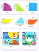 Puzzle edukacyjne Montessori z drewna