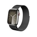 Crong Milano Steel - Pasek ze stali nierdzewnej do Apple Watch 42/44/45/49 mm (grafitowy)