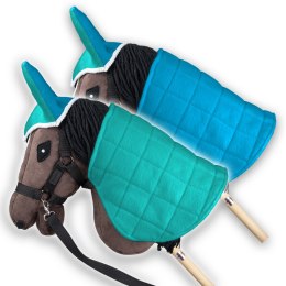 Derka dwustronna i nauszniki Skippi dla Hobby Horse - mięta i niebieski