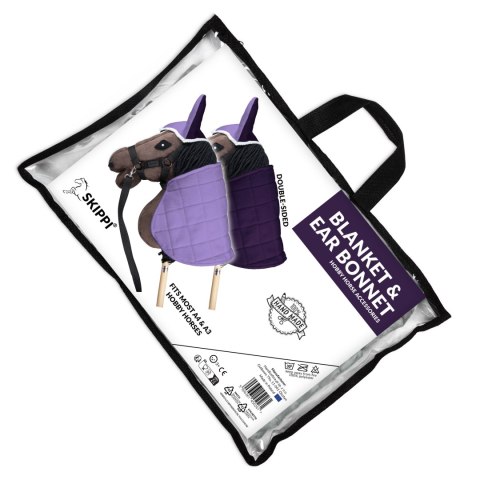 Derka dwustronna i nauszniki Skippi dla Hobby Horse - wrzos i śliwka Derka dwustronna i nauszniki Skippi dla Hobby Horse - wrzos i śliwka