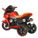 Motor na akumulator dla dzieci 2 SILNIKI Miekkie siedzenie LEDy MOTO-L-8-CZERWONY