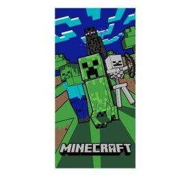 Ręcznik plażowy 70x140 Minecraft zielony bawełniany 320g/m2 S24