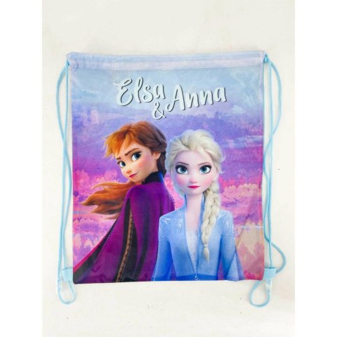 Worek szkolny na buty Frozen 2 Anna Elsa niebieski W24