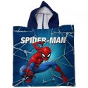 Poncho dla dzieci 50x100 Spiderman niebieski ręcznik z kapturem dziecięcy S24