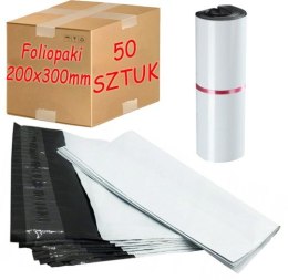 Foliopaki Kurierskie Białe 200x300mm - 50 szt.