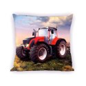 Poszewka bawełniana 40x40 Traktor czerwony