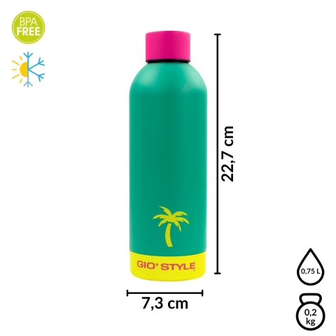 Butelka termiczna 0,75L Kamai Gio Style, stal nierdzewna, zielona Butelka termiczna 0,75L Kamai Gio Style, stal nierdzewna, zielona