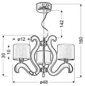 Ambrosia 3 zwis 3x40W E14 + 18,4W LED miedziany