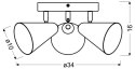 Amor plafon 3x40W E14 jasny róż