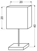 Cajman lampka gabinetowa 1x40W E14 20x20 cm kwadrat