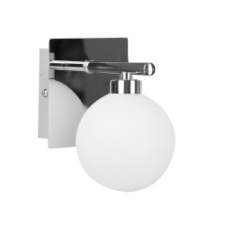 Oden lampa kinkiet chromowy 1x40W G9 klosz biały