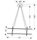 Andros zwis 70x70 40W LED srebrny 4000K