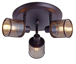 Canabera lampa sufitowa plafon kawowe złoto 3x40W E14 klosz bursztynowy