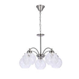 Baida lampa wisząca satynowy 5x60W E27 klosz matowo transparentny
