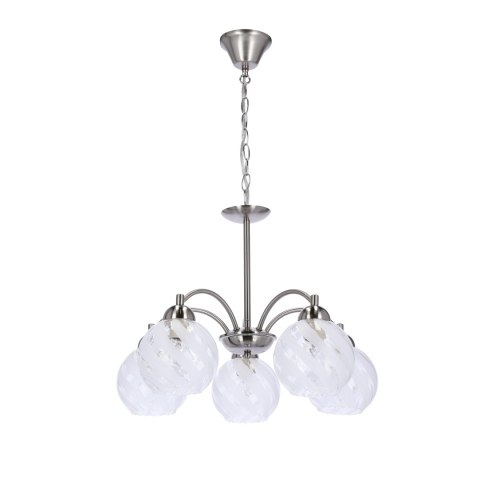 Baida lampa wisząca satynowy 5x60W E27 klosz matowo transparentny Baida lampa wisząca satynowy 5x60W E27 klosz matowo transparentny