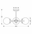 Lens lampa sufitowa czarny+patynowy 3x40W E14 klosz bezbarwny