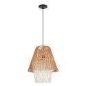 Africa lampa wisząca 40 czarny 1x40W E27 abażur beżowy+biały