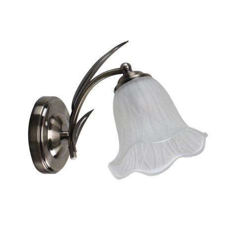 Antiqa lampa kinkiet patynowy 1x40 E27 klosz biały