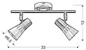 Arena listwa 2*40W r50 E14 złoto patyna