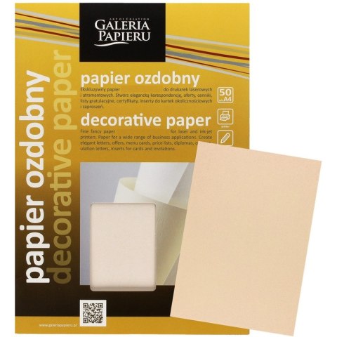 Papier ozdobny Galeria Papieru A4/110g Laid beżowy (50)