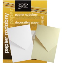 Papier ozdobny Galeria Papieru A4/120g Natte kremowy (50), KREMOWY