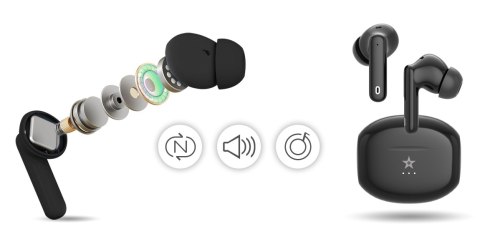 Słuchawki bezprzewodowe Giewont RealSound PRO ANC ENC GWS800-1 Czarne Słuchawki bezprzewodowe Giewont RealSound PRO ANC ENC GWS800-1 Czarne