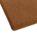 Prześcieradło frotte bez gumki 175x220 Tulipan 4 brązowe jasne 4044/BR-011T żakardowe Zwoltex