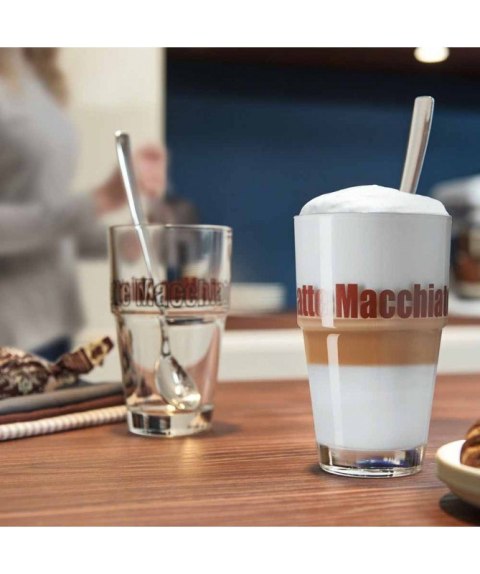 Zestaw 2 szklanek z łyżeczkami Latte Solo - Leonardo Zestaw 2 szklanek z łyżeczkami Latte Solo - Leonardo