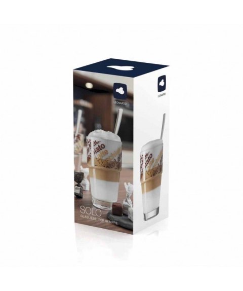 Zestaw 2szklanek z łyżeczkami do Latte Solo - Leonardo Zestaw 2szklanek z łyżeczkami do Latte Solo - Leonardo